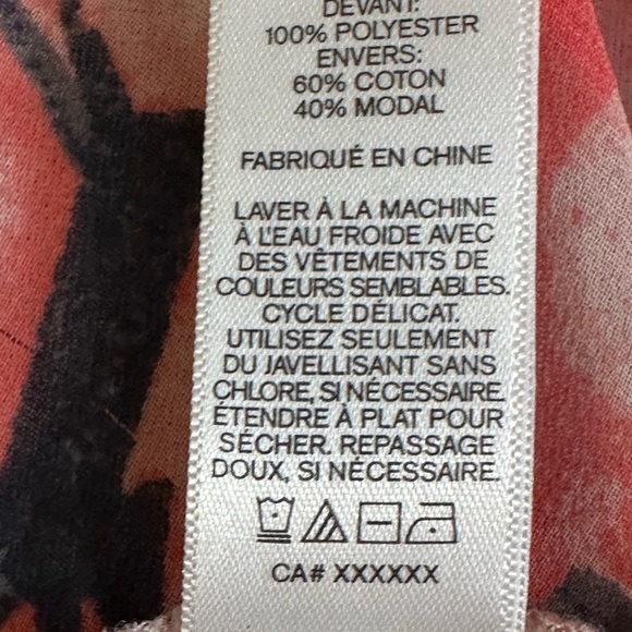 Express Women's Medium Pink Coral Floral Sheer Print Cowl Neck Pullover Tank Top - Picture 9 of 10